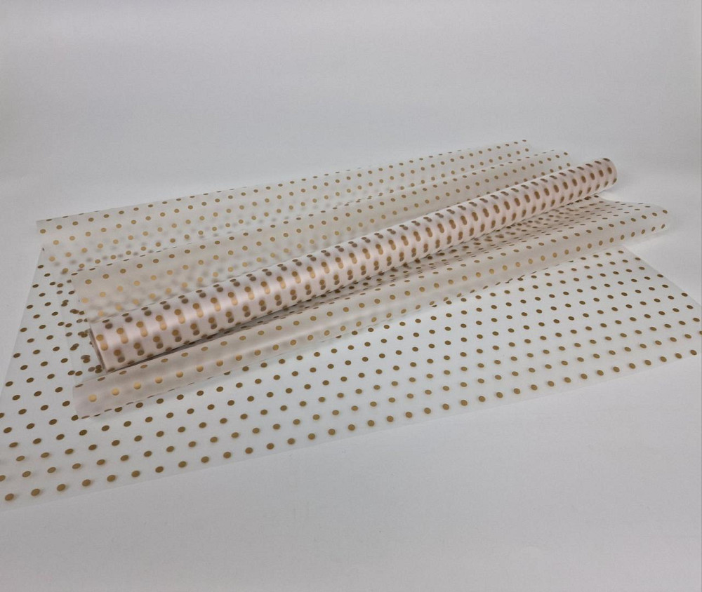 Плівка флориста матова для квітів (57) (h600) Горох Дрібний No 9 Золотий (1 шт.) Харків - фото 1