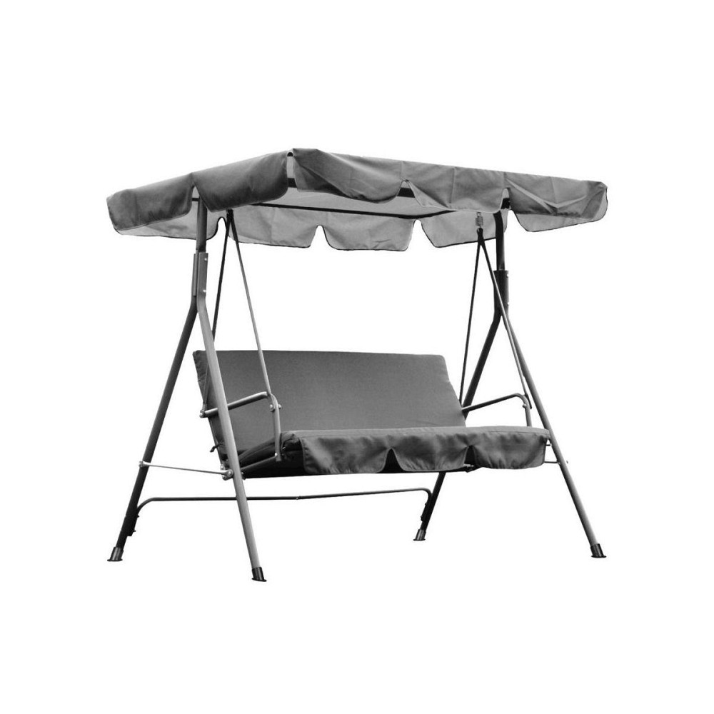 Качели трехместные садовые разборные серого цвета 