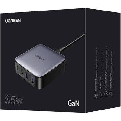 Зарядний пристрій Ugreen 4xUSB 65W (2хUSB-C+2xUSB-A) Gan CD327 (90747) Вінниця - фото 11