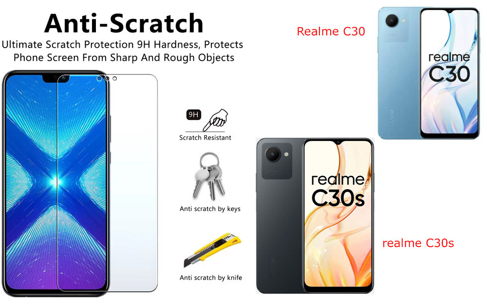 Защитное стекло NeoGlass для Realme C30, realme C30s – ультрапрозрачное и устойчивое Киев - изображение 1