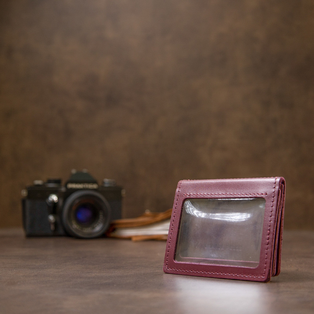 Шкіряна обкладинка для автодокументів GRANDE PELLE 11491 Бордовий Київ - фото 9