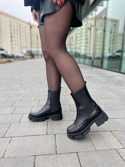 Nikos Черевики жіночі Niros чорні натуральна шкіра зима висота 20 см (2101/274) 36-39 (5193) Коломыя - изображение 7