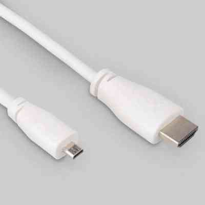 Додаткове обладнання для Мікро ПК Raspberry Pi Кабель microHDMI-HDMI для Raspberry Pi 2м офіційний білий (SC0531) Вінниця