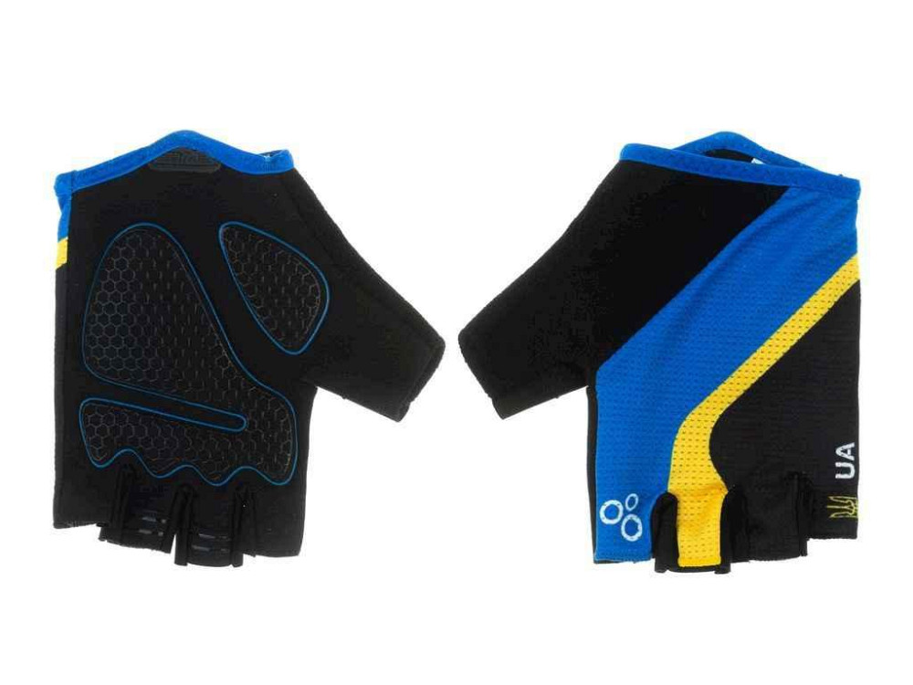 Рукавички з короткими пальцями Catch 20 BLACK/BLUE/YELLOW M ТМ ONRIDE Київ - фото 1