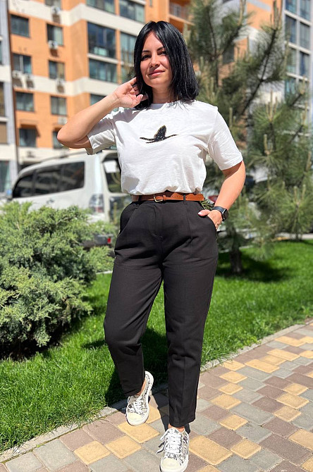 Футболка жіноча Pepper&mint PT24-17 птах каміння середня довжина, білий, L Київ - фото 6