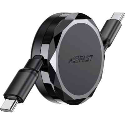 Дата кабель USB-C to USB-C 0.8m 60W dual retraction C13-03 Black Acefast (6974316280132) Вінниця
