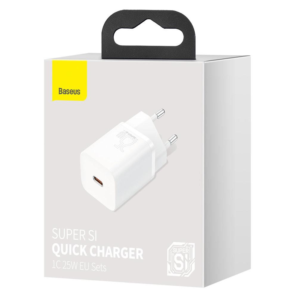 Мережевий зарядний пристрій Baseus Super Si Quick Charger 1C 25W EU, колір білий CCSP020102 Одеса - фото 2
