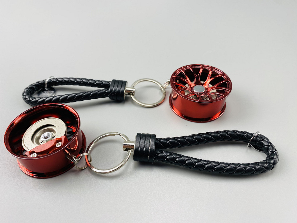 Брелок у вигляді диска колеса червоний, брелок на ключі для водія, брелок металевий на авто ключі Мукачево - фото 3