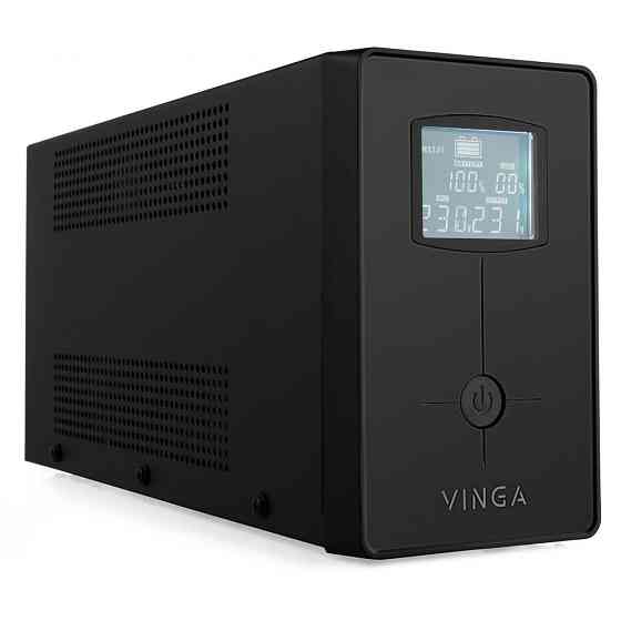 Джерело безперебійного живлення Vinga VPC-600MU 600ВА / 360 Вт з LCD-дисплеєм з USB у металевому корпусі Киев