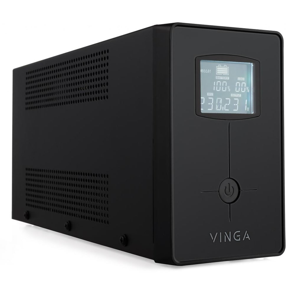Джерело безперебійного живлення Vinga VPC-600MU 600ВА / 360 Вт з LCD-дисплеєм з USB у металевому корпусі Киев - изображение 2