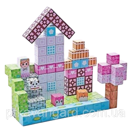 Магнітні кубики конструктор для дівчинки 110 блоків magnetic building cubes CH 1331 Хмельницький - фото 1