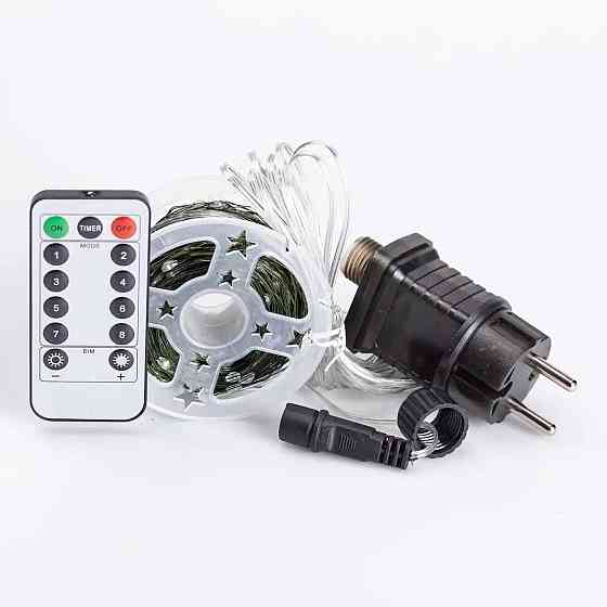 Гірлянда "Роса" на пульті, 50 м, 500 LED, зелений провід Київ