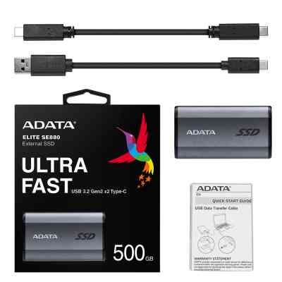 Накопичувач SSD USB 3.2 500GB ADATA (AELI-SE880-500GCGY) Вінниця