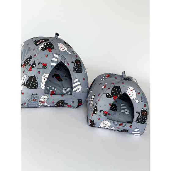 М'який будиночок для домашніх тварин собак та котів 1352 M (50*50см), Сірий Київ