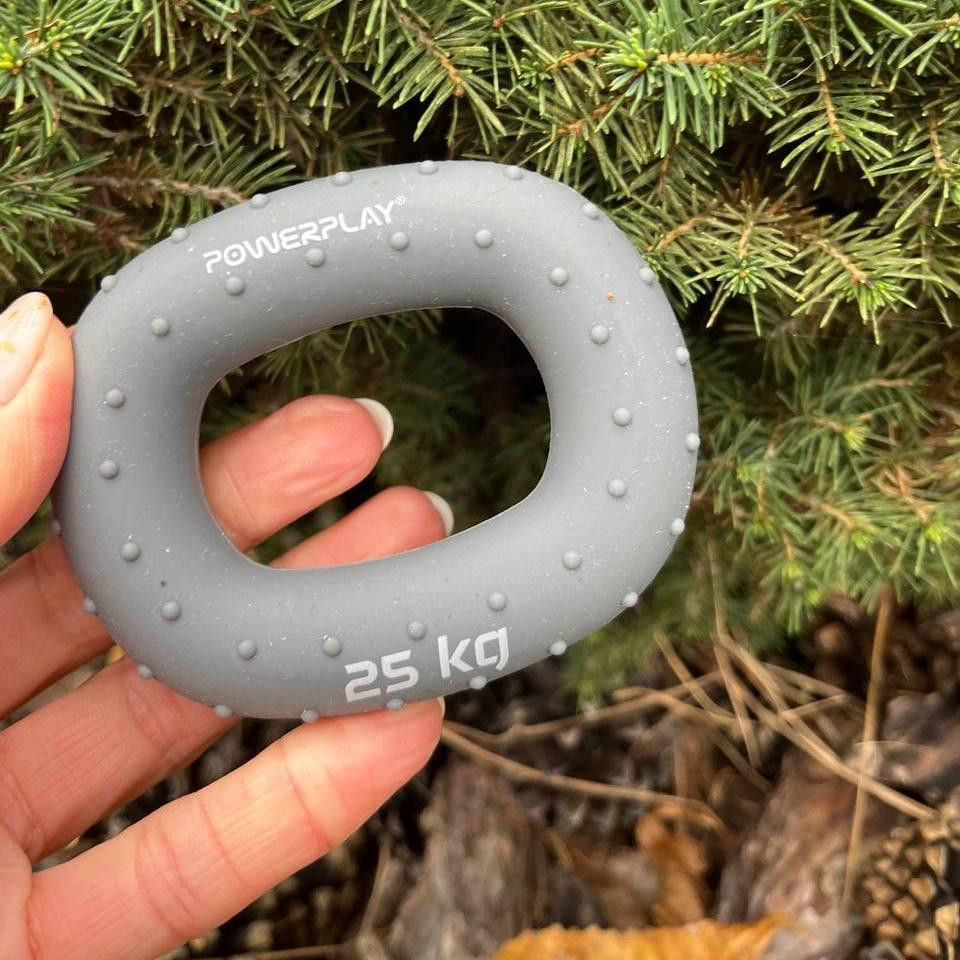 Еспандер кистьовий силіконовий PowerPlay PP-4337 Hand Grip Large 25 кг. Сірий Каменское - изображение 3