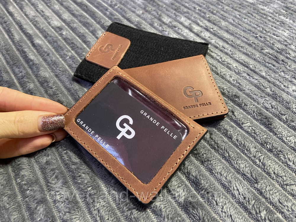 Шкіряна обкладинка на водійські права ручної роботи Grande Pelle Київ - фото 5