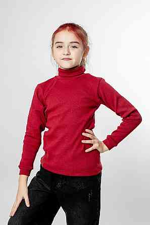 Водолазка дитяча, бордова, рубчик, начос, топ 128 Крохатушка одяг Київ