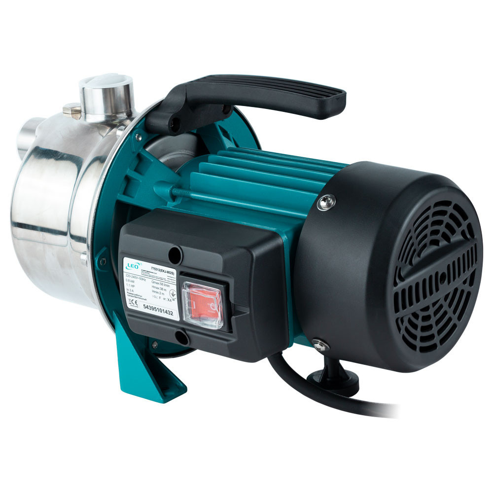 Насос центробежный самовсасывающий 0.6кВт Hmax 35м Qmax 50л/мин нерж LEO EKJ-602S (775311) Ровно - изображение 3
