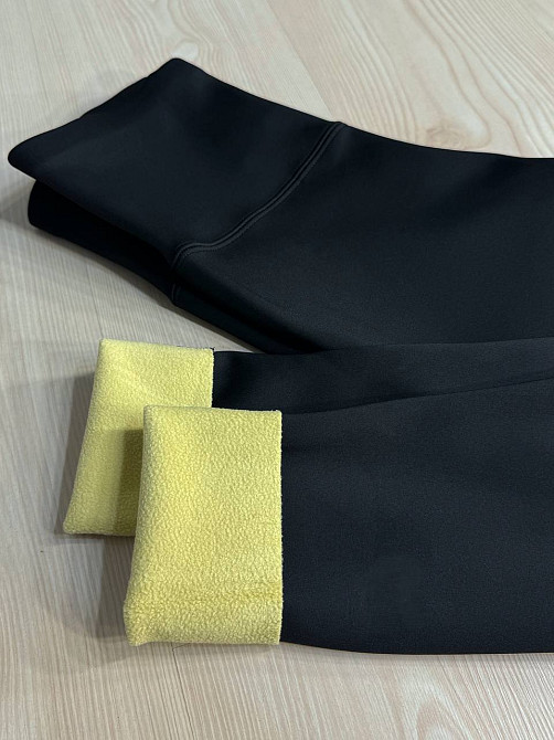 Лосины женские Alia 984 утепленные на флисе с широким поясом и пуш ап черные, черный, L Киев - изображение 4