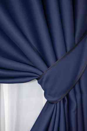 Комплект готових штор VR-Textil Блекаут Fusion Dimout № 831ш Синій 100х270 см 2 шт (31-221) Київ