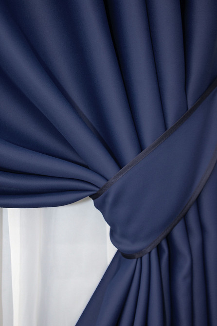 Комплект готових штор VR-Textil Блекаут Fusion Dimout № 831ш Синій 100х270 см 2 шт (31-221) Київ - фото 4