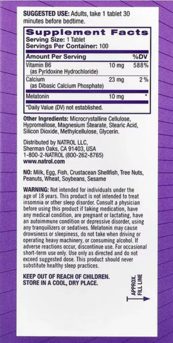 Мелатонін повільного вивільнення 10 мг Natrol Melatonin Advanced Sleep 100 таб Київ - фото 3