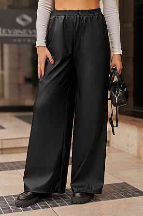 Жіночі широкі шкіряні штани демісезонні "Step" | Норма і батал Київ