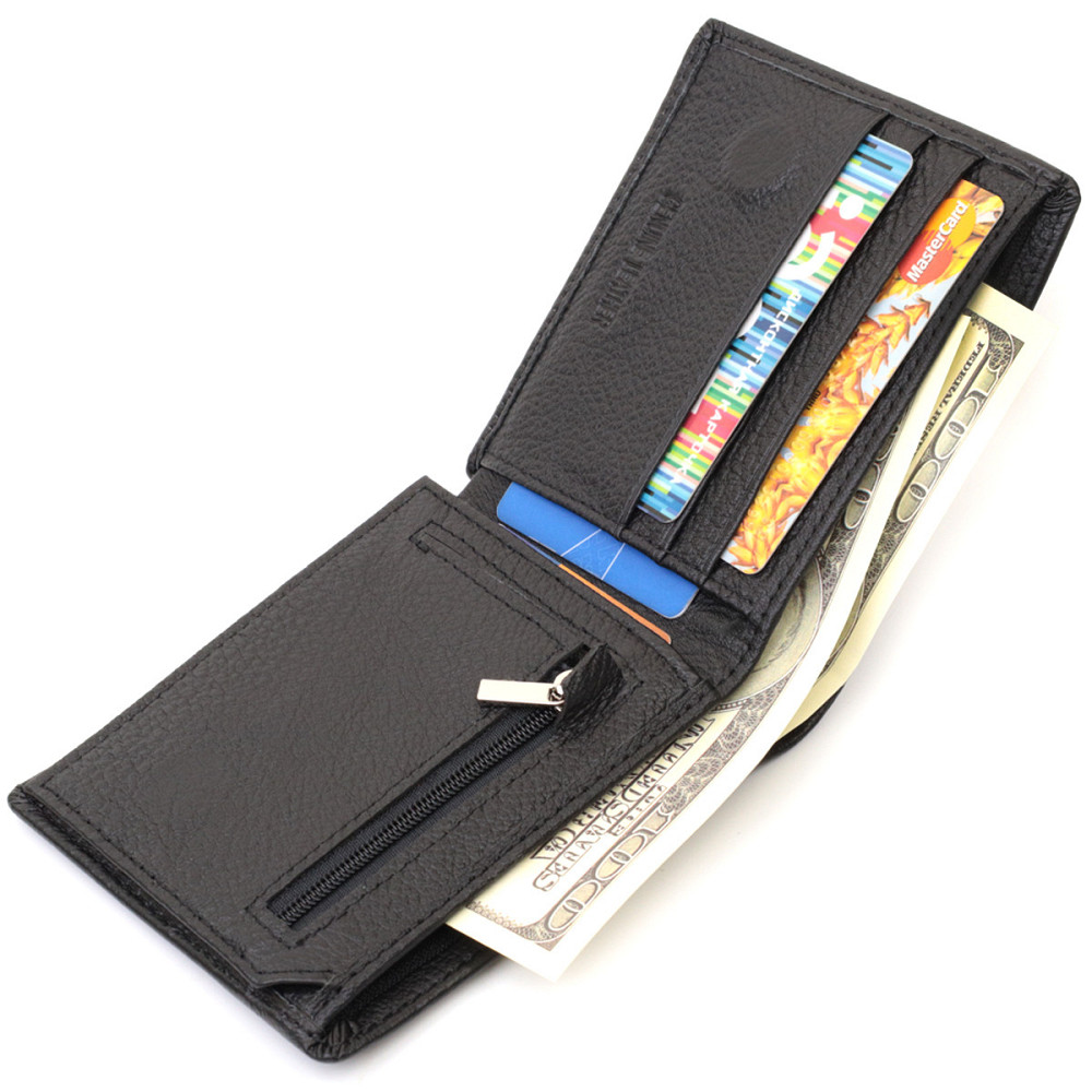 Чоловіче портмоне з натуральної шкіри Чорний (ST Leather) Київ - фото 10