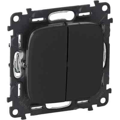 Вимикач Legrand Furniture 2-х клавішний автоматичні клеми антрацит (752915) Вінниця