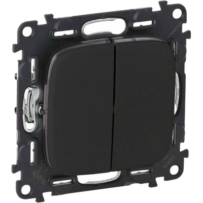 Вимикач Legrand Furniture 2-х клавішний автоматичні клеми антрацит (752915) Вінниця - фото 1