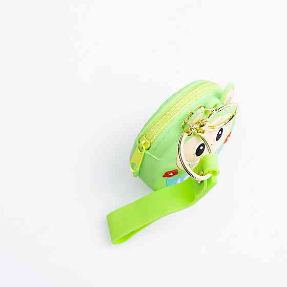 Дитячий гаманець-брелок Лабубу 7,5×7×2,5 (см з ремінцем і карабіном Зелений HP-55-15GR Київ