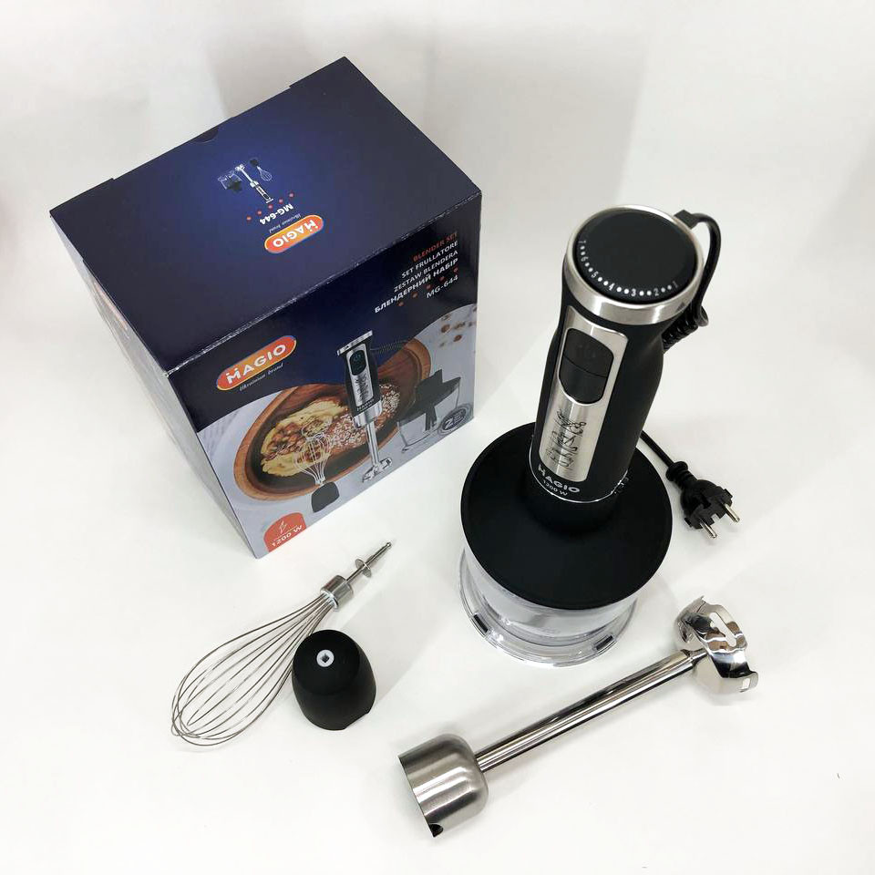 Занурювальний блендер з подрібнювачем MAGIO, Портативний блендер для смузі Кухонний з терками UN-37 Львів - фото 9