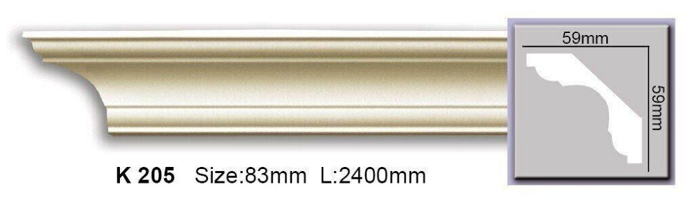 Карниз гладкий поліуретановий Harmony K 205 Дніпро - фото 1