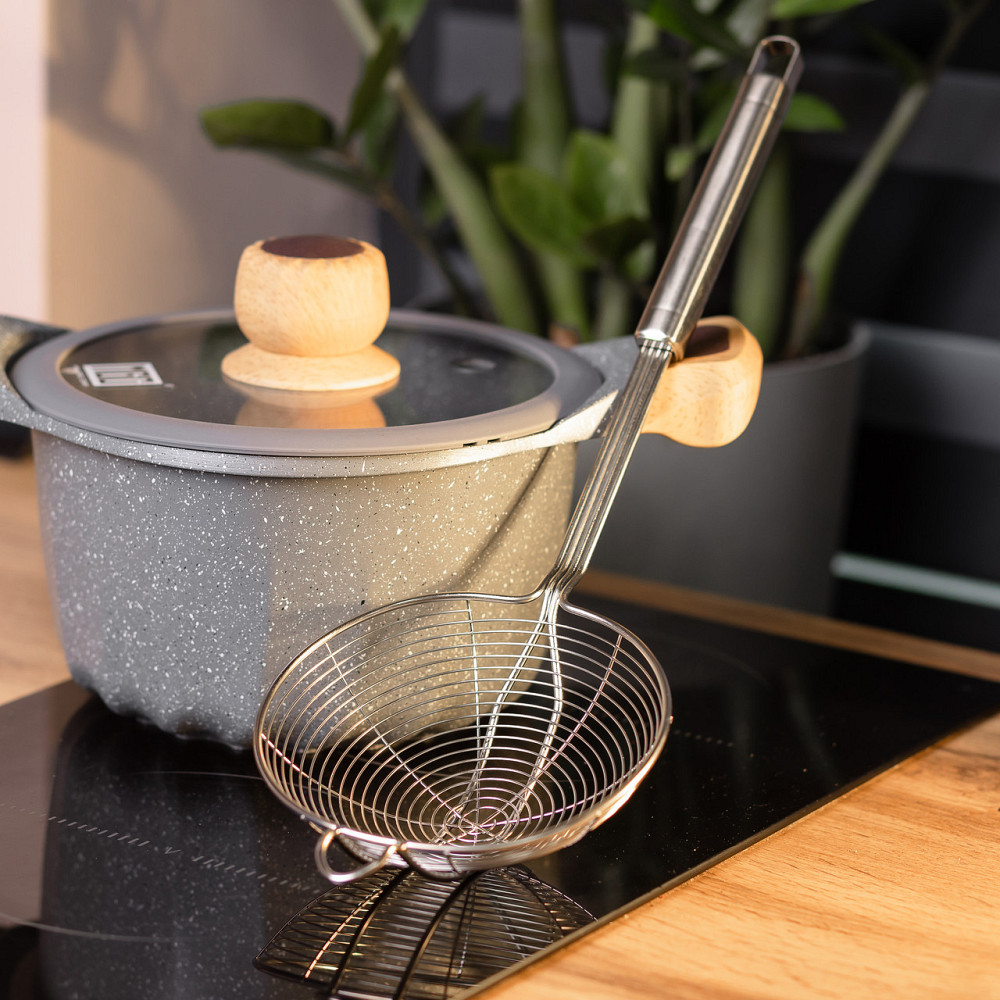 Шумовка из нержавеющей стали с ручкой Ø 14 см для фритюра HP-19-16-14CM Киев - изображение 4