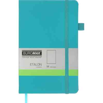 Книга записная Buromax Etalon 125x195 мм 96 листов без линовки обложка из искусственной кожи Бирюзовая (BM.291060-06) Винница