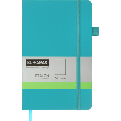 Книга записная Buromax Etalon 125x195 мм 96 листов без линовки обложка из искусственной кожи Бирюзовая (BM.291060-06) Винница - изображение 1