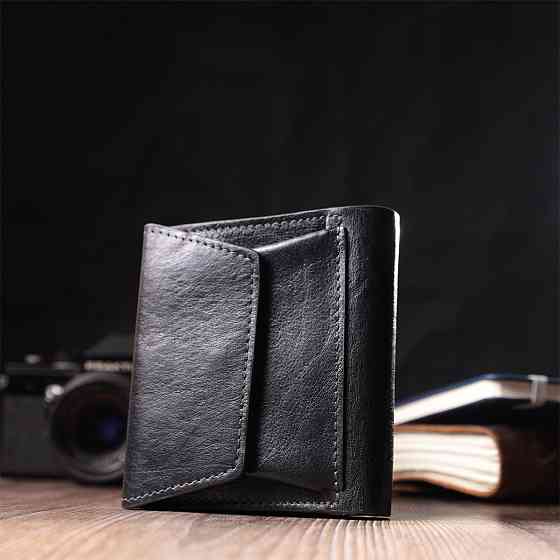 Шикарний гаманець з безліччю відділень із люксової натуральної шкіри GRANDE PELLE 22573 Чорний Київ