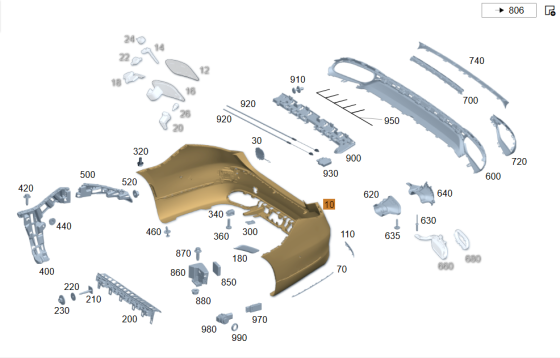 Mercedes-Benz  A2238856501 Задній бампер у зборі S-class long V223 S-class short W223 Одеса