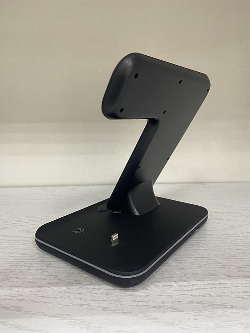 Б/У Беспроводная зарядка подставка док-станция Grand 3в1 для iPhone / Apple Watch / AirPods черная Киев - изображение 3