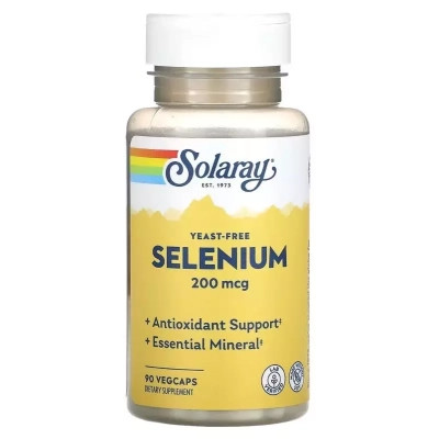 Мінерали Solaray Селен бездрожжевий, 200 мкг, Yeast-Free Selenium, 90 вегетаріанські (SOR-04678) Вінниця - фото 1