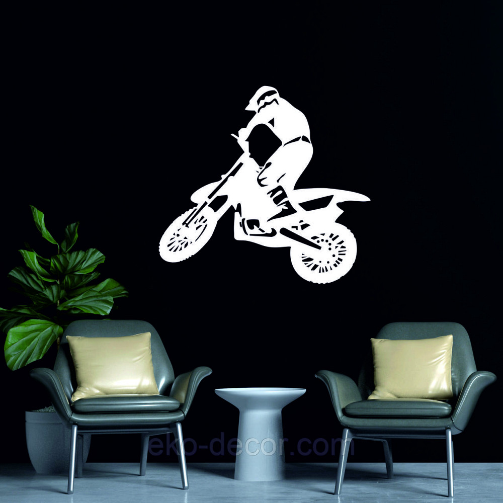 Декоративное настенное Панно «Мотоцыкл» Декор на стену 50*46 см, Белый Киев - изображение 5