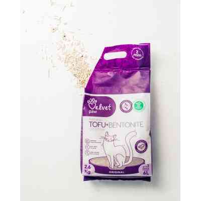 Наповнювач для туалету Velvet Paw TOFU з бентонітом, оригінальний (2 мм) 2.6 кг (TOF70021) Вінниця