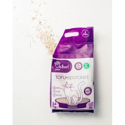 Наповнювач для туалету Velvet Paw TOFU з бентонітом, оригінальний (2 мм) 2.6 кг (TOF70021) Вінниця - фото 3