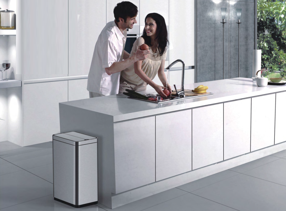 Відро для сміття сенсорне прямокутне Koer TC-020112-02 12 л колір нержавіюча сталь брашована поверхня (KR5582) Чернівці - фото 5