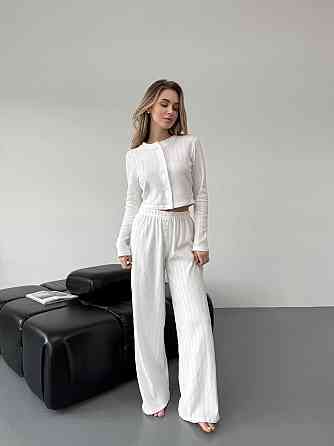 Женская стильная домишня пижама тройка, хлопок 100% Одесса