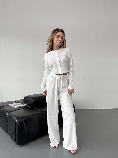 Жіноча стильна доманшя піжама трійка, бавовна 100% Одеса - фото 1