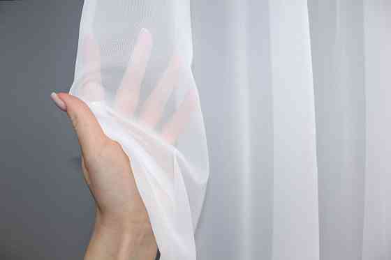 Тюль на люверсах VR-Textil н101 Шифон однотонний Білий 300х270 см (47-002) Київ