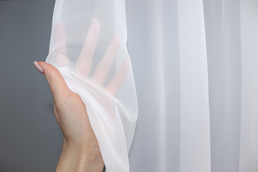 Тюль на люверсах VR-Textil н101 Шифон однотонний Білий 300х270 см (47-002) Київ - фото 5