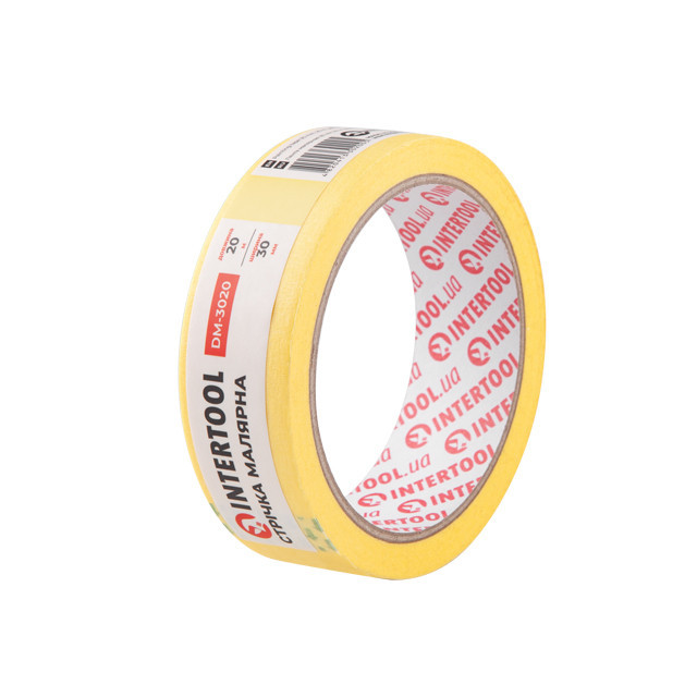 Стрічка малярна 30мм, 20м, жовта INTERTOOL DM-3020 Київ - фото 1