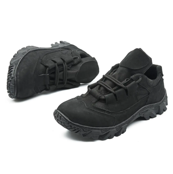 Тактичні демісезонні чоловічі чорні кросівки ,армійські міцні чоловічі шкіряні кросівки Львів - фото 10